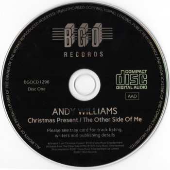 2CD Andy Williams: Christmas Present / The Other Side Of Me / Andy / Let’s Love While We Can