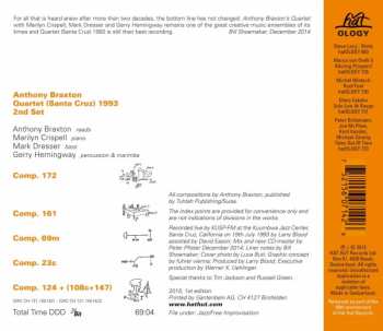 CD Anthony Braxton: Quartet (Santa Cruz) 1993 - 2nd Set