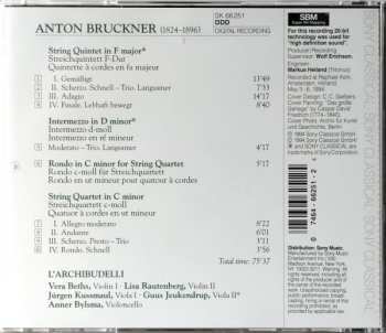 CD Anton Bruckner: String Quintet / Intermezzo / Rondo / String Quartet