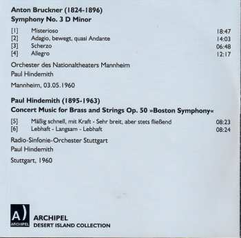CD Paul Hindemith: Anton Bruckner: Symphony No. 3 / Paul Hindemith: Music For Brass And Strings