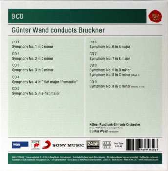 9CD/Coffret Anton Bruckner: Günter Wand Conducts Bruckner Symphonies Nos. 1 - 9