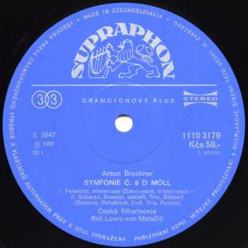 LP The Czech Philharmonic Orchestra: Symphony No.9