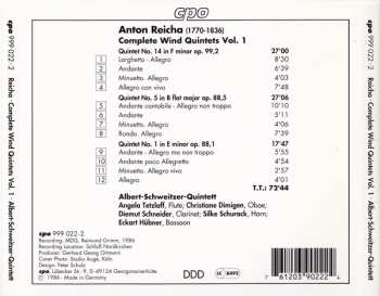 CD Anton Reicha: Sämtliche Bläserquintette Vol. 1
