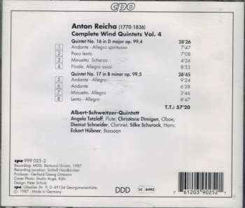 CD Anton Reicha: Sämtliche Bläserquintette Vol. 4