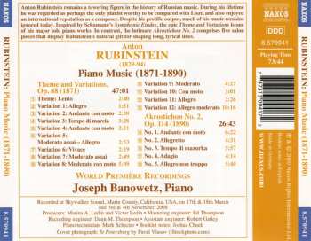 CD Anton Rubinstein: Piano Music (1871-1890)