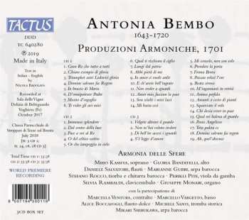 3CD/Coffret Armonia delle Sfere: Produzioni Armoniche, 1701