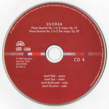 4CD/Coffret Antonín Dvořák: Chamber Works - Piano Quartets & Quintets - String Quintets & Sextet