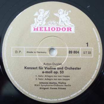 LP Antonín Dvořák: Violinkonzert A-Moll Op. 53
