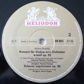 LP Antonín Dvořák: Violinkonzert A-Moll Op. 53