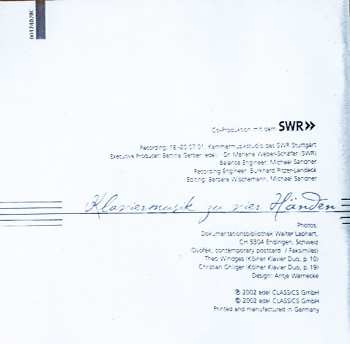 CD Antonín Dvořák: Klaviermusik Zu Vier Händen = Music For Four Handed Piano