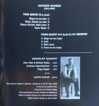 CD Antonín Dvořák: Piano Qunitet In A / String Quartet In F 'American'
