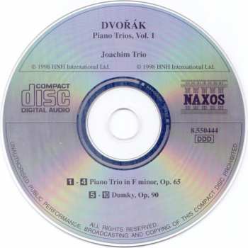 CD Antonín Dvořák: Piano Trios, Vol 1 - Piano Trio In F Minor • Dumky Trio