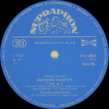3LP/Coffret Antonín Dvořák: Smyčcové Kvartety /3 (4xLP + BOX + BOOKLET)