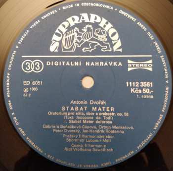2LP/Coffret Antonín Dvořák: Stabat Mater