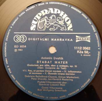2LP/Coffret Antonín Dvořák: Stabat Mater