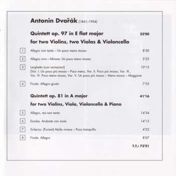 CD Antonín Dvořák: String Quintet Op. 97 · Piano Quintet Op. 81