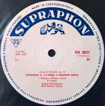 LP Antonín Dvořák: Symfonie Č. 9 E Moll Z Nového Světa
