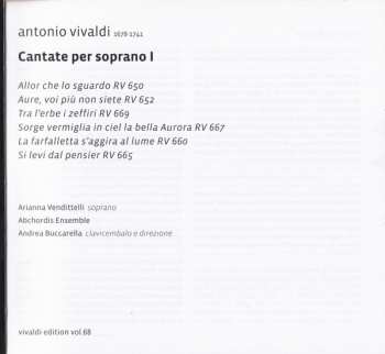 CD Antonio Vivaldi: Cantate Per Soprano I