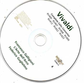 4CD/Coffret Antonio Vivaldi: Complete Cello Concertos