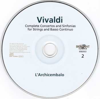 4CD/Coffret Antonio Vivaldi: Complete Concertos And Sinfonias For Strings And Basso Continuo