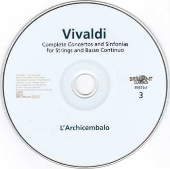 4CD/Coffret Antonio Vivaldi: Complete Concertos And Sinfonias For Strings And Basso Continuo