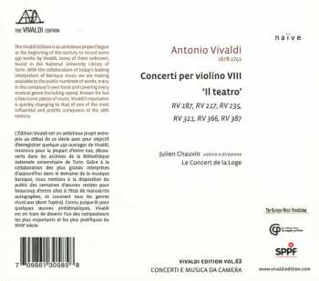CD Antonio Vivaldi: Concerti Per Violino VIII 'Il Teatro'