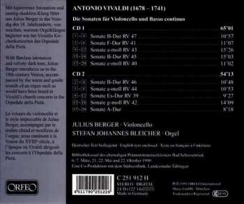 2CD Antonio Vivaldi: Die Sonaten Für Violoncello Und Basso Continuo = The Sonatas For Violoncello And Basso Continuo = Les Sonates Pour Violoncelle Et Basse Continue