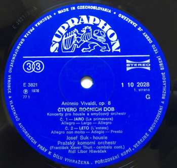 LP Prague Chamber Orchestra: Čtvero Ročních Dob (Le Quattro Stagioni)