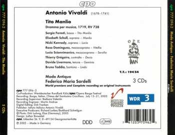 3CD/Coffret Antonio Vivaldi: Tito Manlio