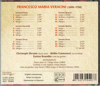 CD Arcadia: Francesco M. Veracini: Sonate A Flauto Solo E Basso
