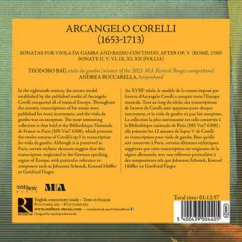 CD Arcangelo Corelli: Sonatas For Viola Da Gamba & Continuo