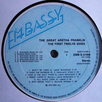 LP Aretha Franklin: The Great Aretha Franklin (The First 12 Sides)