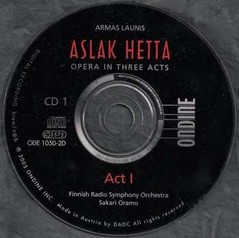 2CD/Coffret Sakari Oramo: Aslak Hetta, Opera In Three Acts