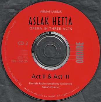 2CD/Coffret Sakari Oramo: Aslak Hetta, Opera In Three Acts