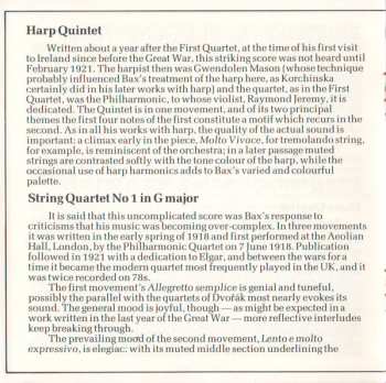 CD Arnold Bax: String Quartet No. 1 / Piano Quartet / Harp Quintet