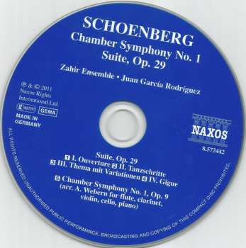 CD Arnold Schoenberg: Chamber Symphony No. 1, Op. 9 / Suite, Op. 29