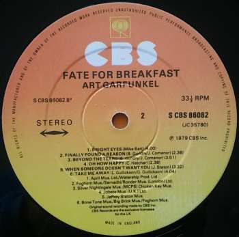 LP Art Garfunkel: Fate For Breakfast