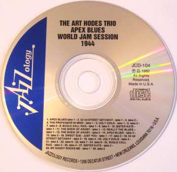 CD Art Hodes Trio: Apex Blues