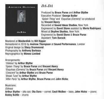 2CD Arthur Blythe: Da-Da / Basic Blythe