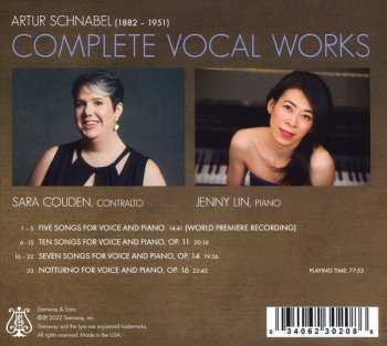 CD Artur Schnabel: Complete Vocal Works