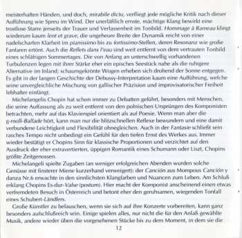 2CD Robert Schumann: Arturo Benedetti Michelangeli · Schumann · Chopin · Debussy · Mompou