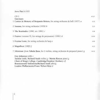 2CD Arvo Pärt: Choral & Instrumental Works