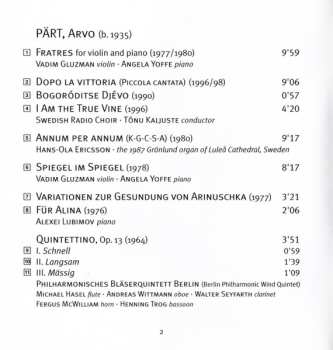 CD Arvo Pärt: Spiegel Im Spiegel