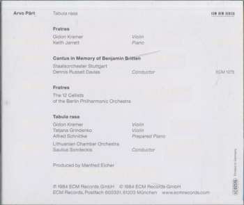 CD Arvo Pärt: Tabula Rasa