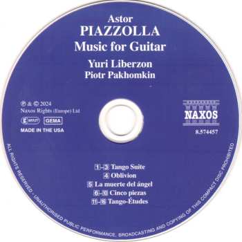 CD Astor Piazzolla: Music For Guitar
