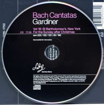 CD Johann Sebastian Bach: Cantatas Vol. 16 : New York