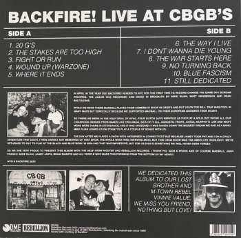 LP Backfire!: Live At CBGB's CLR | LTD