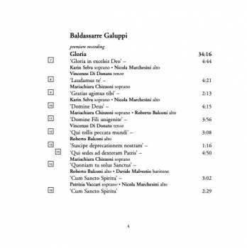 CD Baldassare Galuppi: Messa Per San Marco, 1766