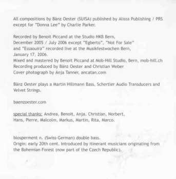 CD Bänz Oester: Blosperment Suite