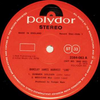 2LP Barclay James Harvest: Live